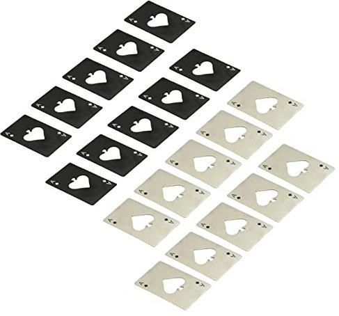 20 PCS Poker Card Bottle Opener, Stainless Steel Wine Opener Hand Can Opener Manual Black Can Opener Beer Opener Funny