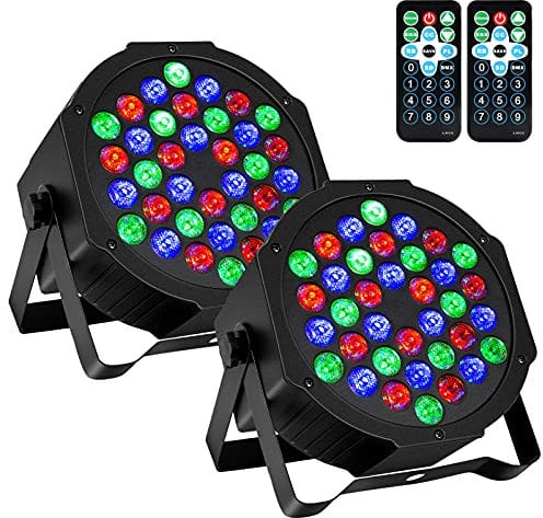 Litake LED Par Strahler, RGB 36 LED Bühnenlicht Scheinwerfer 2 Stück Discolicht Partylicht Fernbedienung DMX Ton Aktivierter für Stage DJ Party Show Bar Halloween Weihnachten