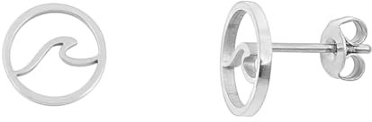 Nuoli® Welle Ohrringe Silber (Durchmesser: 10mm) Ohrstecker für Frauen & Mädchen, aus Edelstahl