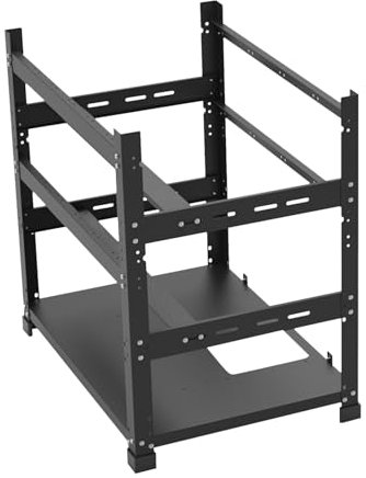 Yhsioaklo Mining Rig Frame - Steel Mining Case - Motherboard Rack Miner - Open Air Computer Case Mining Rig Frame Cooling PSU, Mining Rig Frame Open Mining Frame Rack For 12 GPU Mining Case