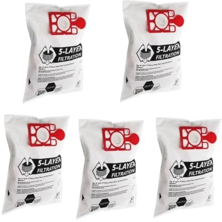 Henry Hoover Bags 5-Layer Filtration | Vacuum Cleaner Bag for Henry, Hetty, Harry, Charles, James | Compatible with NVM1B/NVM1C | Reusable Numatic Hoover Bags – Pack of 5