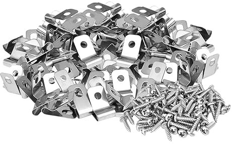 GETAJGHSD 100 pièces Clips de Clôture Aluminium Résistants pour Grillage Clips Vis Fixation Facile et pour Projet de Jardin et Ferme