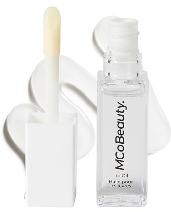 MCoBeauty Lip Oil Hydrating Treatment - Clear | Moisturising Jojoba Oil Gloss, Juicy High-Shine Tinted Lip Glaze, for Dry Lips, Vegan & Cruelty Free