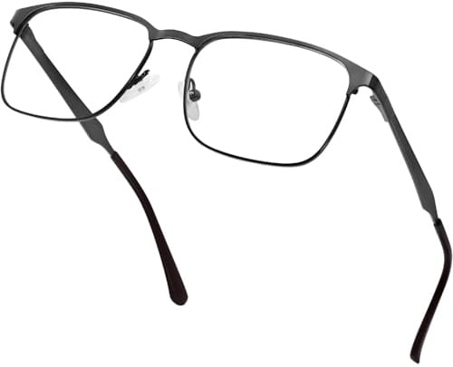 KANASTAL Blaulichtfilter Brille Herren Damen UV400 Schutz | Leicht Metallrahmen, Anti Blaulicht, Gaming Computerbrille, Augenermüdung Schutz, Bildschirmbrille, Homeoffice, Ohne Stärke