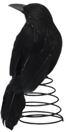 Harilla Krähen-Baumspitze, Weihnachtsbaumspitze mit Federsockel, Partyzubehör, Halloween-Baumschmuck für Spukhäuser, Urlaubsshop