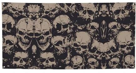 Cooles Retro-Totenkopf-Grafikdruck, Party-Banner, Dekorationen für alle Anlässe, für Thanksgiving, Geburtstagsfeiern und mehr