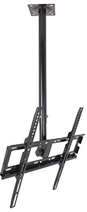 QYMYOZ Neig- und schwenkbare TV-Deckenhalterung für 32 bis 55 Zoll große LED-Flachbildfernseher, extra Lange Deckenhalterung für Fernseher, maximale Tragkraft bis zu 77 Pfund, 2