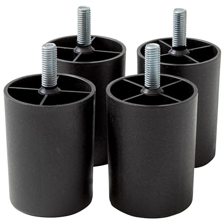 IPEA 4X Möbelfüße Sofa Füße aus Kunststoff Farbe Schwarz – Höhe 80mm – Fuße fur Möbel, Sofas, Schränke – Beine aus Kunststoff fur Sessel – M10 Schraube