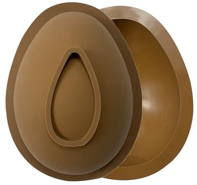 Forma per uova di Pasqua - Grande stampo in silicone 3D per cioccolato, utensile per dolci fai-da-te senza BPA, antiaderente, flessibile, stampo per torte a forma di uovo | Vassoio robusto e