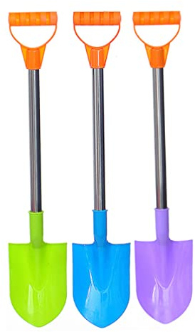 Pelle à Neige en Acier Inoxydable pour Enfants, Pelle à Neige pour Enfants, pelles de Plage en Acier Inoxydable avec cuillères et poignée en Plastique 3 pièces