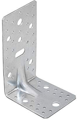 DMX - Winkelverbinder 172x105x90 - Schwerlastwinkel 10 Stück - Winkel Metall mit Sicke - Lochwinkel - Bauwinkel - Holzverbinder - Balkenwinkel - Eckwinkel - Möbelverbinder - Montagewinkel KP