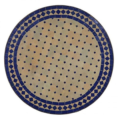 Casa Moro Gartentisch Rund 100cm – Mosaiktisch Terrassentisch Balkontisch Fliesentisch | Tisch Esstisch Marokko