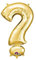 NEU Folienballon Satzzeichen ?, gold, 55x91cm