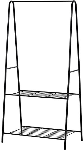 HOMCOM Metal Clothes Rack Clothes Rail 2-Tier 77L x 45W x 153H cm Black