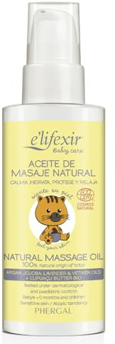 Elifexir Baby Care - Olio Massaggio Naturale per Bambini Idrata Profondamente, Calma e Rilassa 100% Ingredienti Naturali Uso Fin dalla Nascita Adatto per Pelle Sensibile - 100 ml