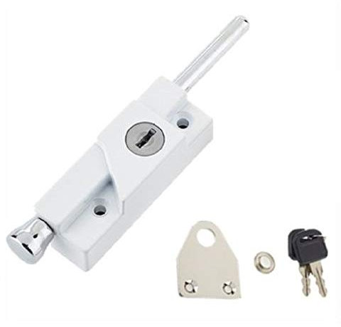 HSD Hardware Heavy Duty Multipurpose Door Bolt Lock with Keys (White)