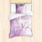 ABAKUHAUS Lila Bettbezug Set für Einzelbetten, Vector Blumen Schmetterling, Milbensicher Allergiker geeignet mit Kissenbezug, Violett und Weiß