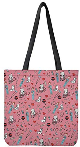 UOIMAG Bolsa de compras grande para niñas, bolsa de lona de algodón, bolsa de hombro para mujeres, enfermeras, patrón médico