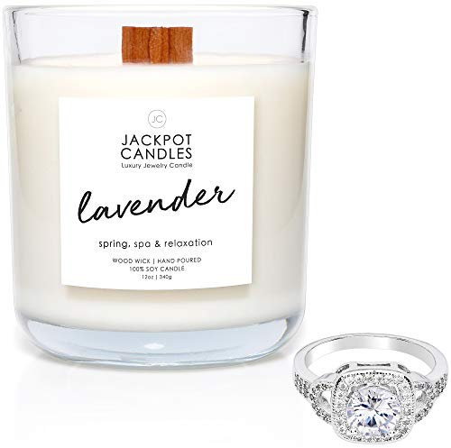Lavendel-Kerze mit Ring im Inneren, Ringgröße 9