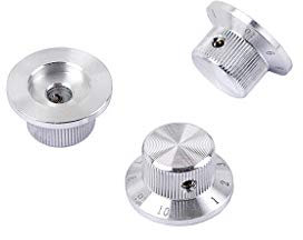 Alnicov 3Pcs Metal Guitar Control Knobs 6mm Diameter Tone Volume Knobs for Strat Stratocaster Electric Guitar