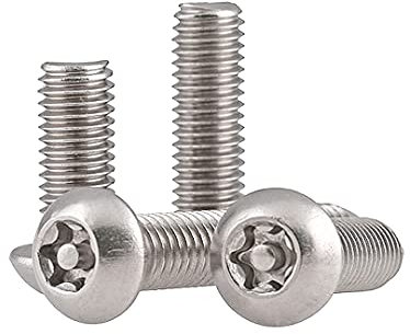ANSIEDIO Tornillos Torx Tornillos de Cabeza Redonda Torx con Núcleo de Columna Tornillos Antirrobos de Acero Inoxidable - M6×20mm,5 pcs