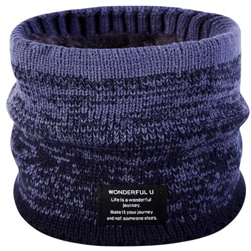 OKIDSO Schal Herren Loop Fleece Schlauchschal - Winter Halstuch Schwarz Multifunktionstuch Loopschal Strickschal Sport Outdoor Warm Ski Scarf Winddicht Neckwarmer Geschenke Motorrad Fahrrad