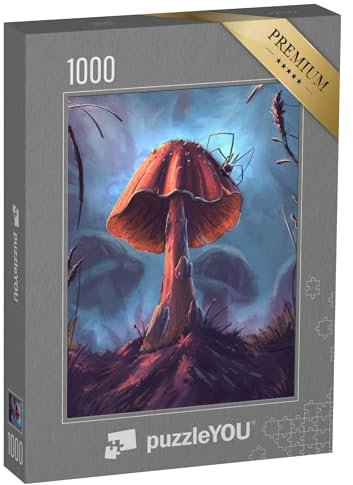 puzzleYOU: Puzzle 1000 Teile „EIN Fantasie-Pilz mit Spinne, Digitale Illustration“ – aus der Puzzle-Kollektion Fantasy