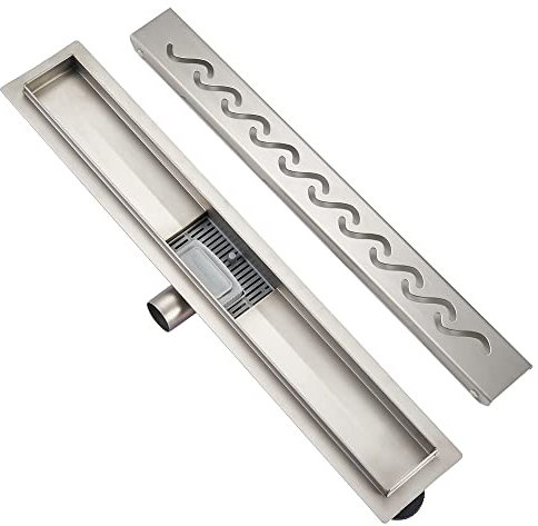 Plumbsys Canaleta de Ducha acero inoxidable 70cm,S type Canal de Drenaje,de Sifón con dispositivo desodorante y filtro de pelo, Canal de Drenaje de conjunto completo