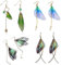 PPX 4 Paar Zikadenflügel-Ohrringe, handgefertigt, Feenzikade, Schmetterlingsflügel, Kristall, Schmuck, Schmetterlingsflügel, asymmetrisch, Farbverlauf, Damenohrringe