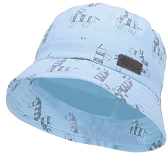 Sterntaler Baby Jungen Hut Baby Fischerhut Zebra - Baby Hut, Kopfbedeckung Baby Sommer, Sommerhut Baby - aus Baumwolle - hellblau, 47