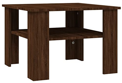 vidaXL Mesa de Centro Auxiliar Consola Mueble Salón Sala de Estar Sofá Comedor Almacenamiento Decoración de Madera Contrachapada Roble Marrón