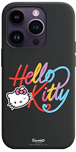 Personalaizer Original Case Compatible with iPhone 14 Pro Black with Hello Kitty Caligrafica Design