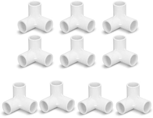 3-Wege-Rohrverschraubungen 3-Wege-Fitting Kunststoff-T-Stücke 10 STÜCKE 3-Wege-Rohrverschraubungen PVC-Kunststoff Rechtwinkliger T-Eckverbinder 20 Mm Innendurchmesser (Weiß)