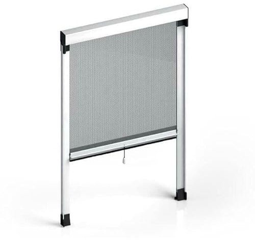 Zanzariera Verticale a Rullo con Frizione Riducibile fai da te in kit Vari Colori e Misure disponibili (120x160, Bianco RAL9016)