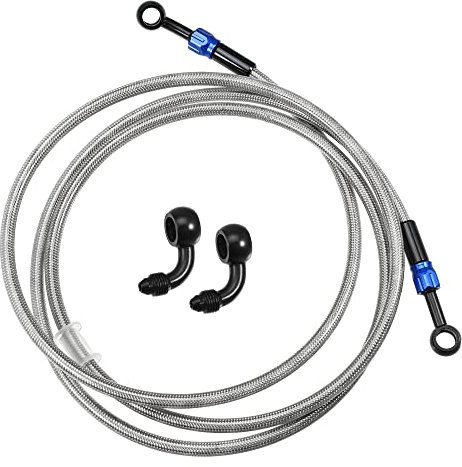 A ABSOPRO 1 Set AN3 28 90 Gradi Moto Freno Tubo Linea 200cm Argento Tono