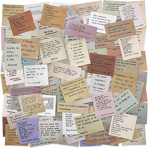 120 Stück Scrapbooking Sticker Motivierende,Vintage Scrapbook Zubehör Berühmte Worte丨inspirierende Vintage Journaling Aufkleber für Scrapbook,Bullet Journal Zubehör,Journaling Zubehör usw
