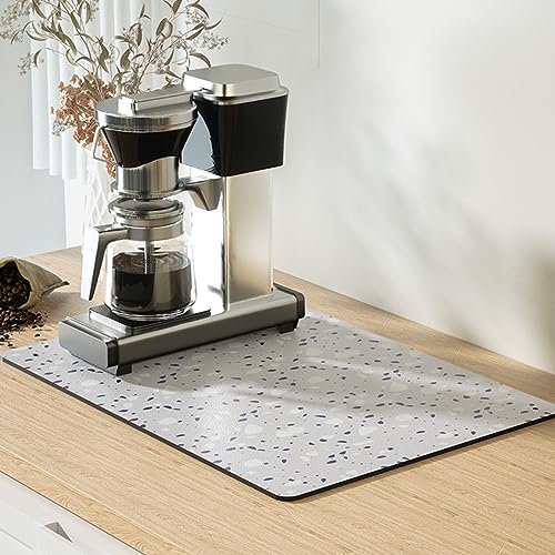 Tappetino da caffè 40x50cm, Tappetini di Asciugatura per la Counter Assorbente caffè Bar Mat Accessorio da Cucina Anti Spill Mat Gomma Backed Fit sotto Caffettiera Macchina Espresso Rack,Viola Chiaro
