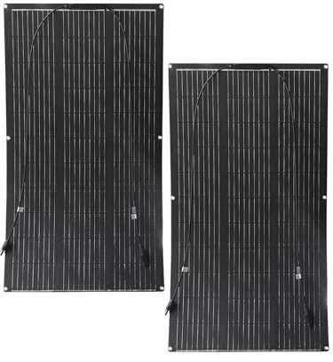 Aysolar 200W 12V Panel Solar Flexible 2x100W ETFE Portátil Placa Solar Monocristalino Fotovoltaico para Barcos, Remolques, Autocaravana, Camper, Caravana, Batería y Superficies