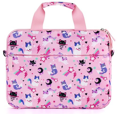 Foxstory Kinder-Tablet-Hülle für Mädchen, Passend für Fire HD 10, 8, 7 Kindle - Katze, Rosa