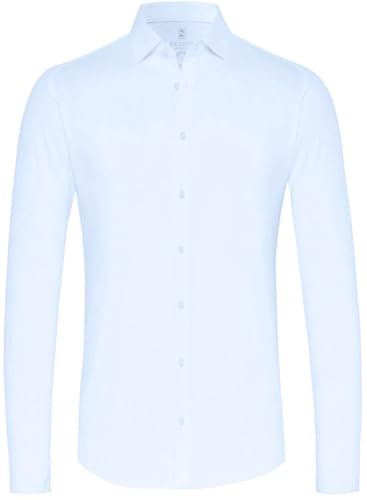 DeSoto Herren Jerseyhemd Kent-Kragen - Bügelfrei, solid Blue, L