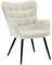 WOLTU Ohrensessel modern, Sessel Wohnzimmer, Schlafzimmer, Balkon, Relaxsessel bequem, mit Metallbeinen, Cordbezug, 63,5 x 51 x 87 cm, Cremeweiß