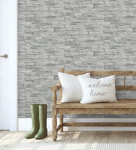 GAULAN 500682660 - Vlies-Vinyltapete, Strapazierfähig, Abwaschbar. Tapete mit weiß gebeizten Holzleisten im Spalier-Design für Wohnzimmer Küche Bad Schlafzimmer - Muster DIN A4