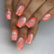 24pcs Short Square False Nails Leopard Print Press on Nail Swirl Stick on Nails Orange Pink False Nails Removable Glue-on Nails Full Cover Fake Nails Women Brides Nail Art Accessories