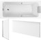 Jacob Delafon Pack Baignoire Droite 180 X 90 Odéon up + Pare Bain 1 volet chromé + Tablier en Niche + vidage