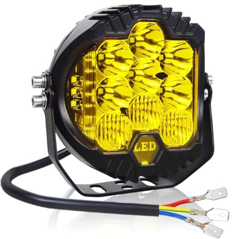 Willpower 1 Pcs Gelb LED Arbeitsscheinwerfer, 7 Zoll 70W led fernscheinwerfer, Scheinwerfer 12v für Auto Bagger LKW SUV offroad
