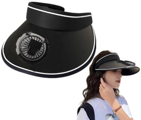 Haozaikeji Unisex Baseball Cap with Fan - USB Charging, Three-Speed Adjustment, UPF 50+ Sun Protection, Black