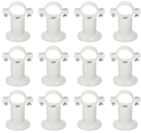 sourcing map Lot de 12 colliers de serrage en PVC de 25 mm avec base, pour tuyaux d'arrosage de 25 mm, support de tuyau d'eau en plastique