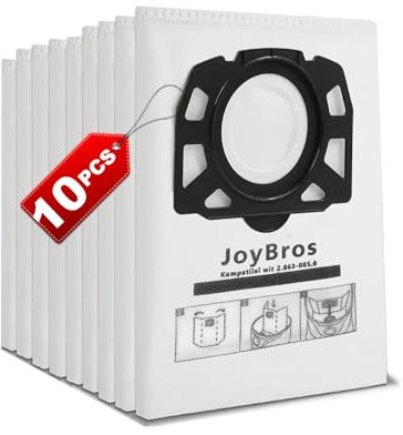 JoyBros Lot de 10 Sacs pour Kärcher wd4 wd5 wd6 p wd5p wd6p Premium 2.863-006.0 KFI 487 MV4 MV5 MV6 Sac à Poussière Aspirateurs Karcher