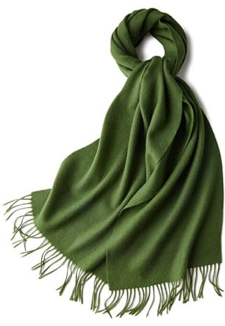 tuwiwol Weicher Kaschmir Wollschal, warm, gemütlich, vielseitig, einfach zu kombinieren, langlebig, langlebig, Stoff, Winter Feinstrickschals, olivgrün