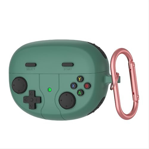 GIOPUEY Case Compatible with Bose Ultra Open Earbuds, Cute funny cartoon Silicone TPU Soft Protective Case Cover with Keyring Included for Boys girls men women - green